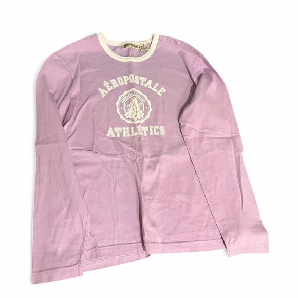 Aeropostale Long Sleeve Purple & White Shirt (Size Small) – Oversized fit with a - Picture 1 of 1